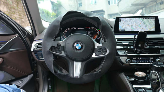 Installation demonstration of hand-stitched steering wheel cover