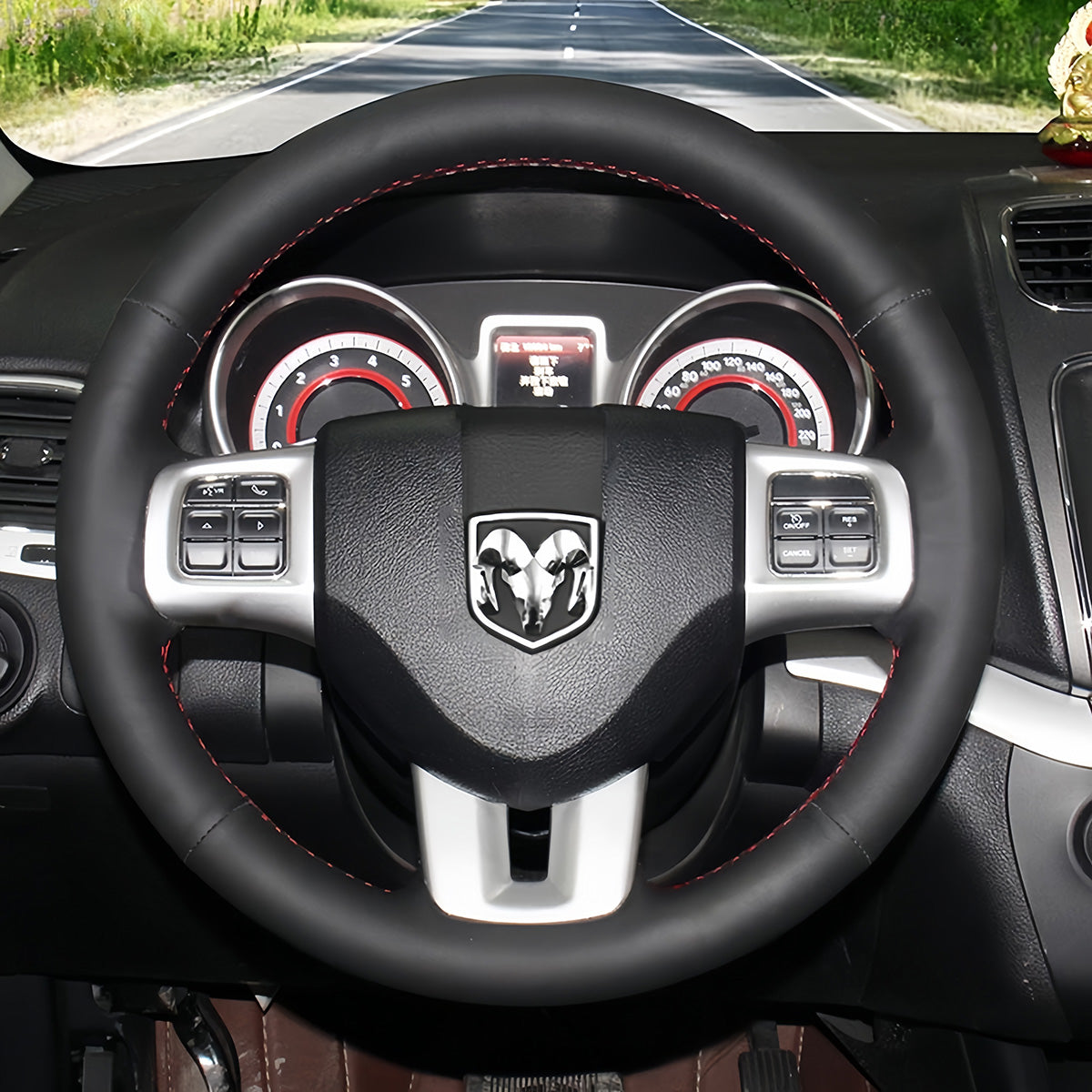 Steering Wheel Cover for Dodge Challenger Charger Avenger Durango Journey Grand Caravan 2011-2020