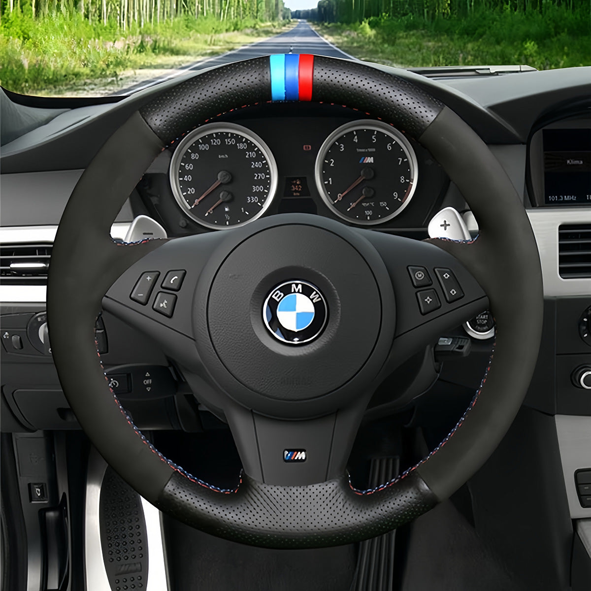 Steering Wheel Cover for BMW 5 Series E60 E61 2003-2010 6 Series E63 E64 2004-2009