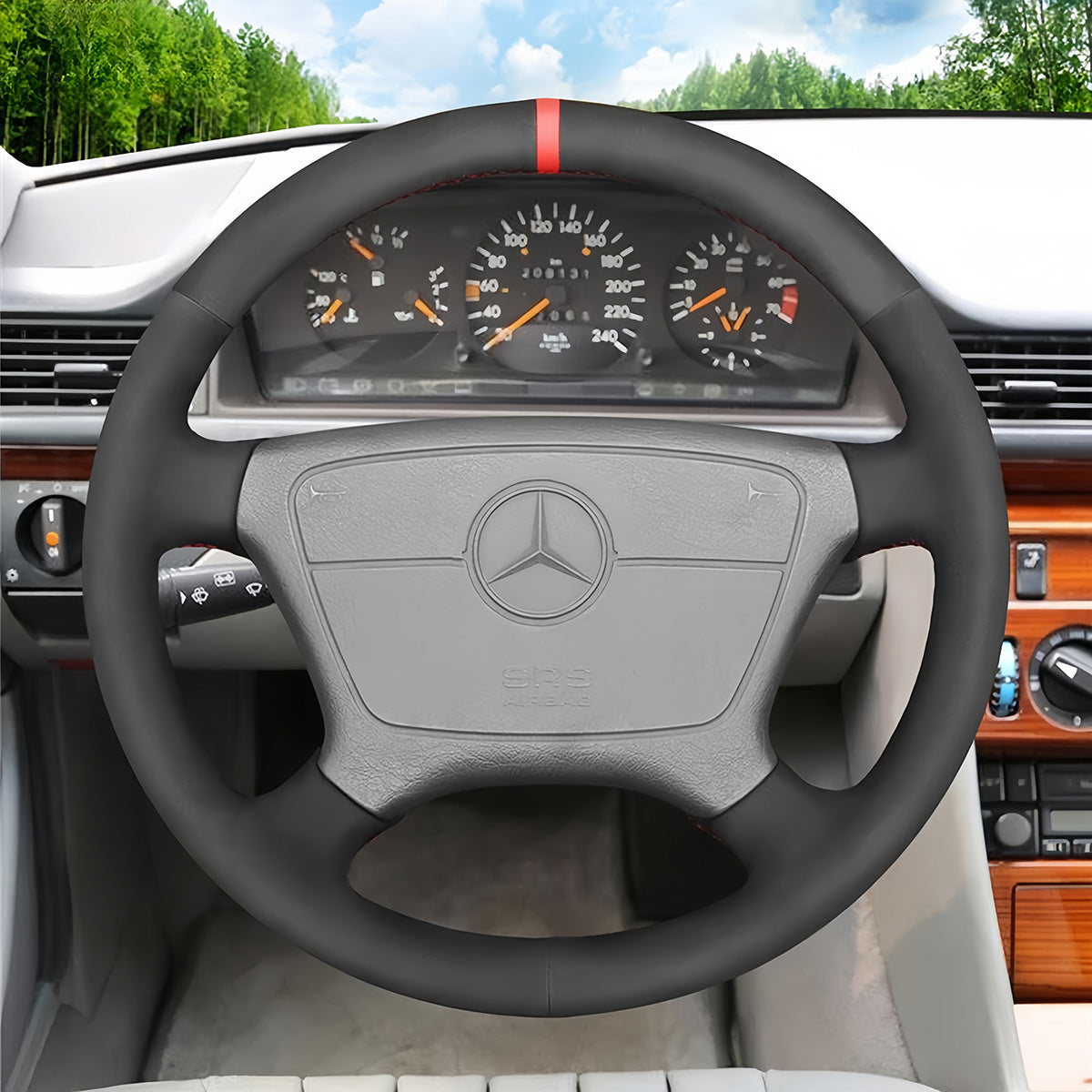 Steering Wheel Cover for Mercedes-Benz C-Class W202 CL-Class C140 E-Class W210 W124 S-Class W140 1993-2020