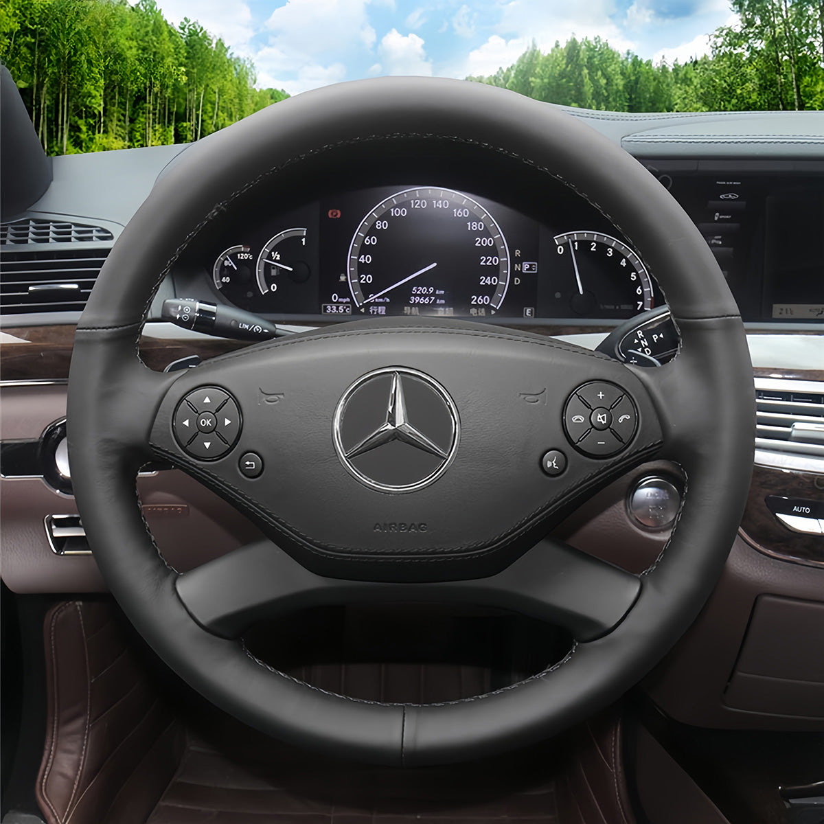 Steering Wheel Cover for Mercedes-Benz CL-Class C216 S-Class W221 2010-2014