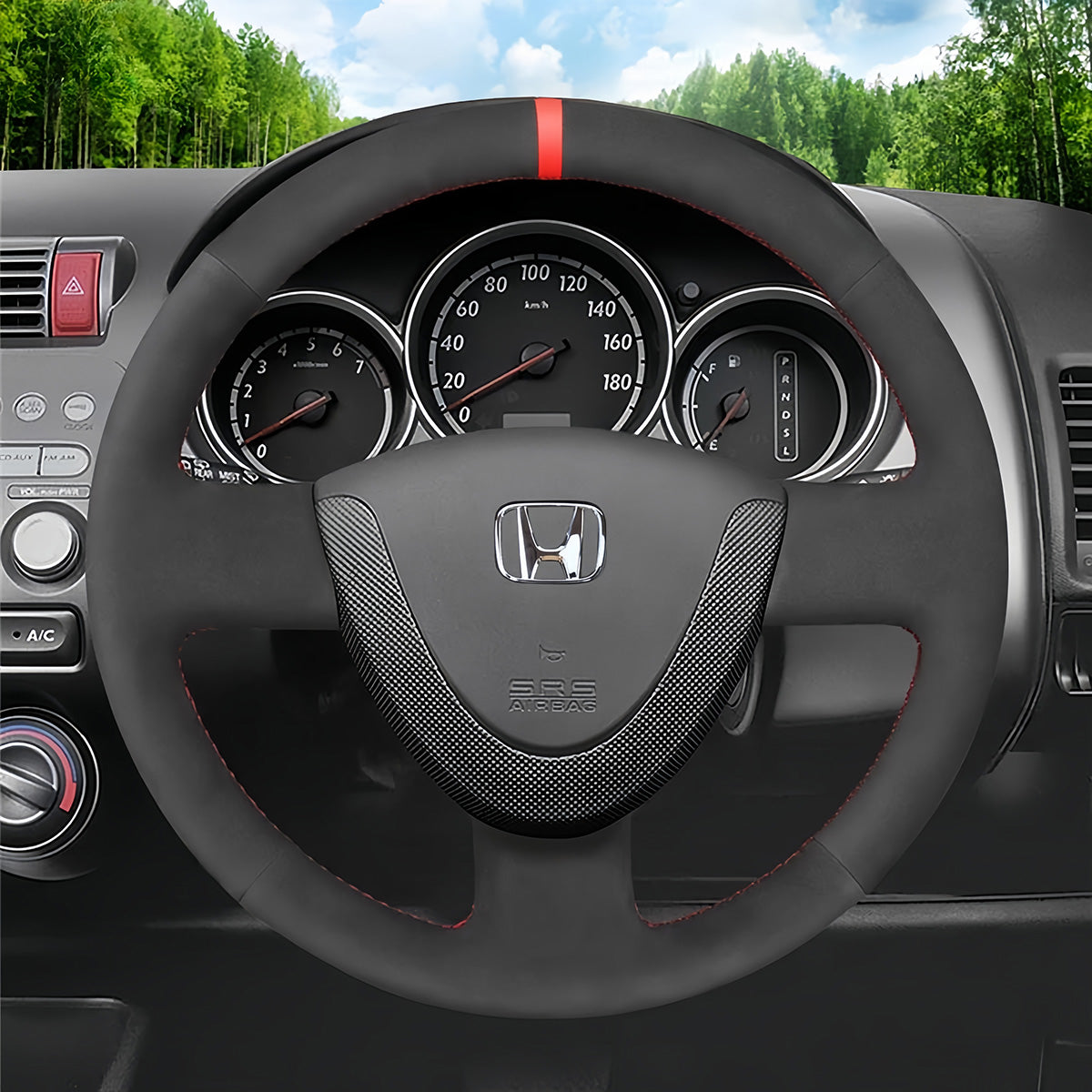 Lenkradbezug für Honda Civic, Jazz, Fit, City 2001–2008.