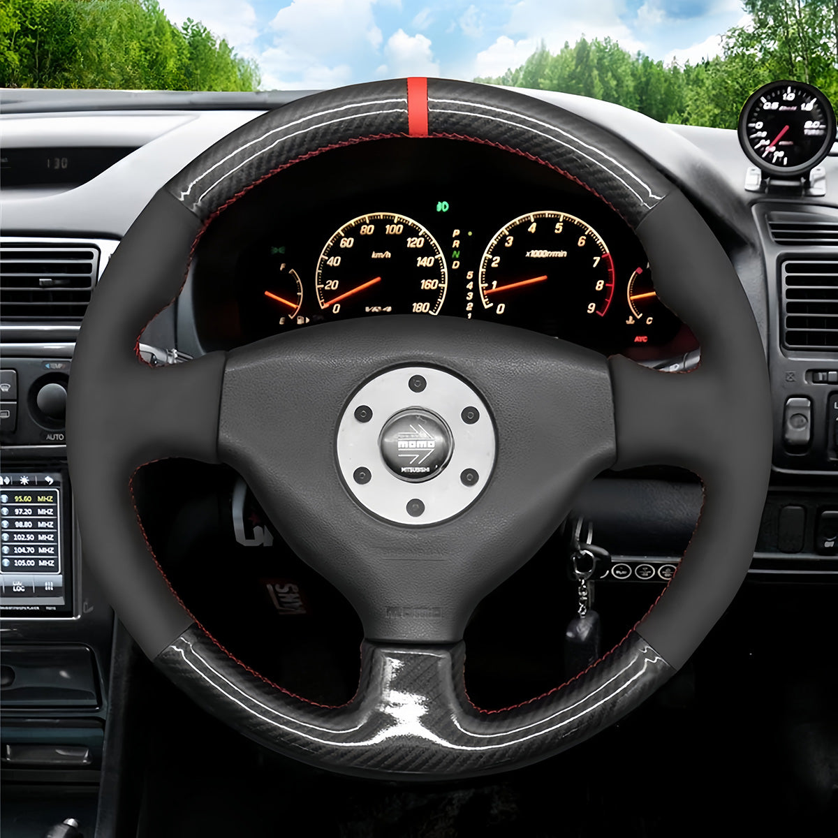 Steering Wheel Cover for Mitsubishi Lancer Evolution EVO 6 VI 5 V 4 IV 1996-2000