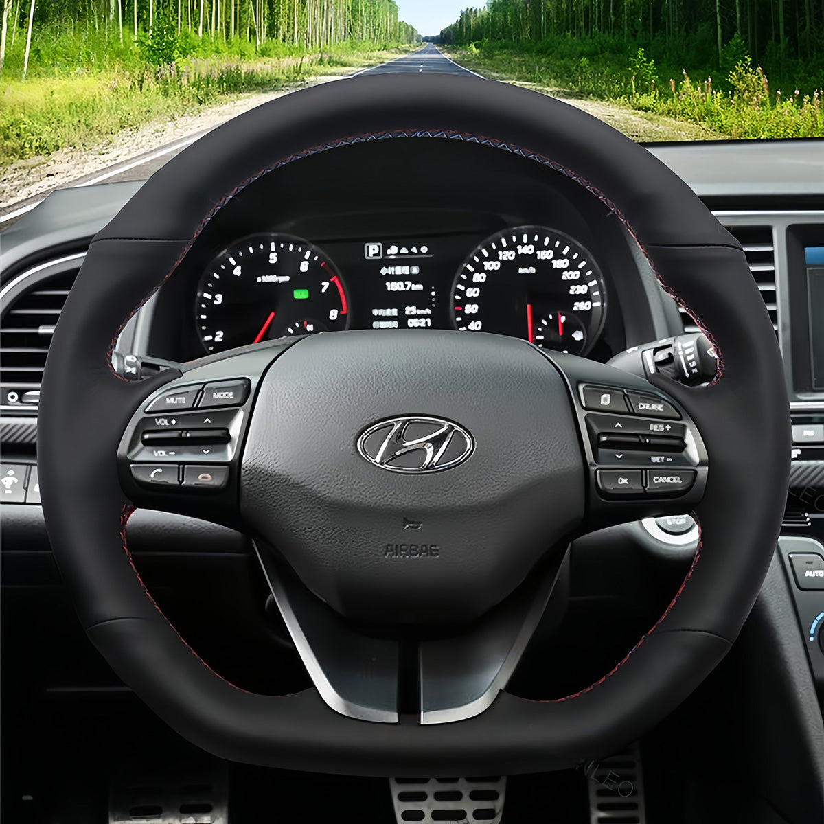 Steering Wheel Cover for Hyundai Ioniq Elantra VI 2015-2022
