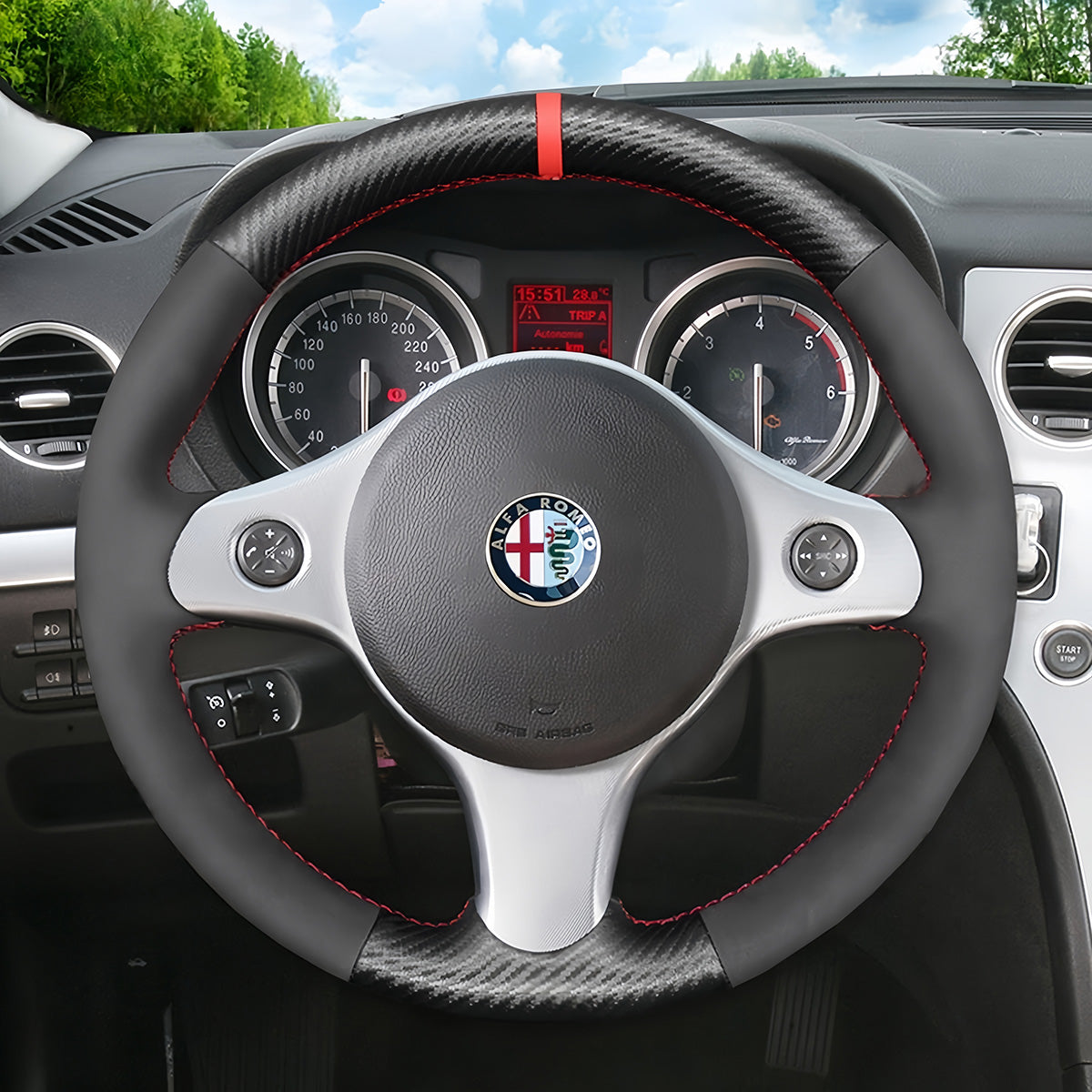 Steering Wheel Cover for Alfa Romeo 159 Brera Spider 2006-2012