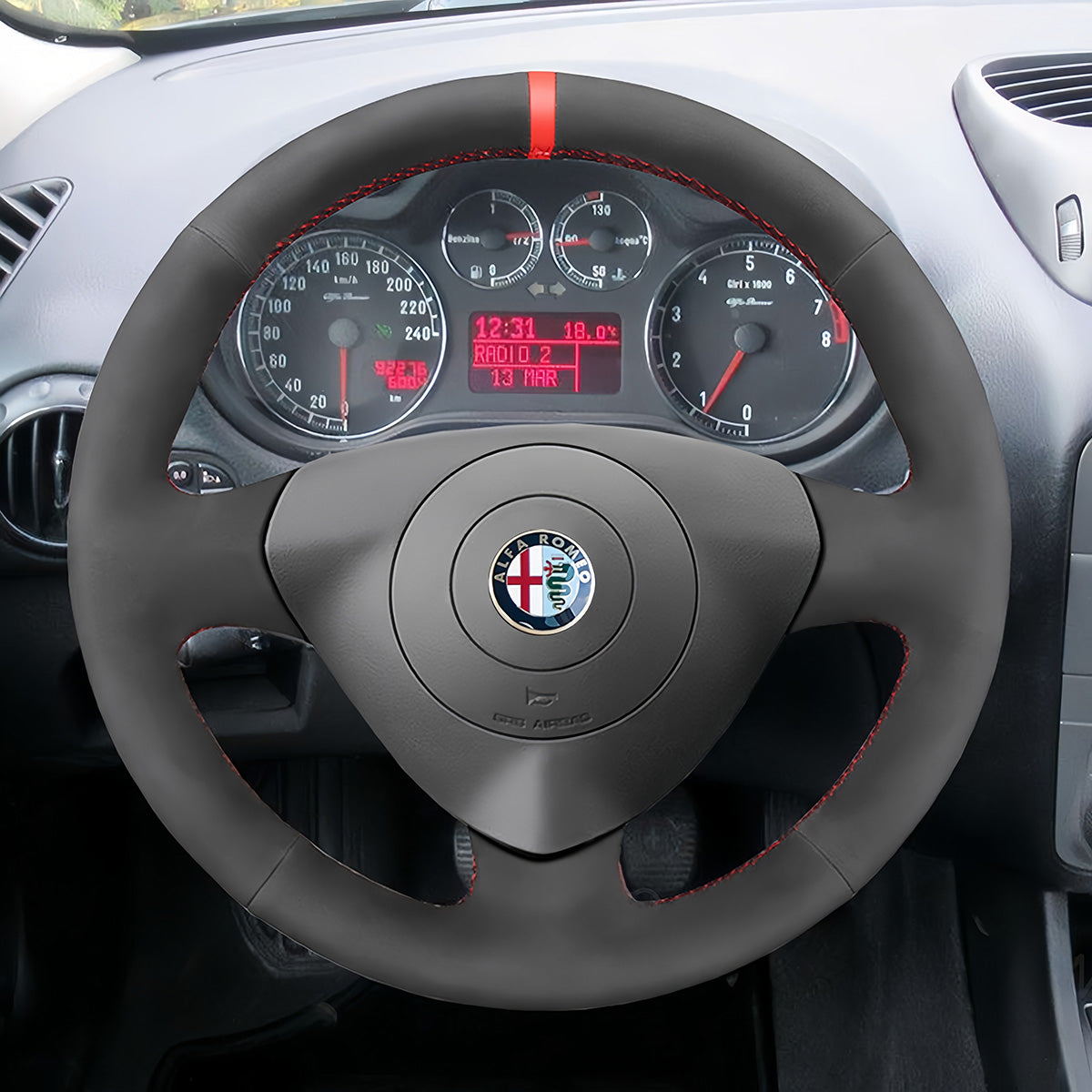 Steering Wheel Cover for Alfa Romeo 147 156 GT Crosswagon 2000-2010