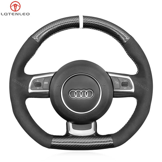 LQTENLEO Hand-stitched Car Steering Wheel Cover for Audi A2 (8Z) A3 (8L) Sportback A4 (B6) Avant A6 (C5) A8 (D2) TT (8N) S3 S4 RS 4 RS 6 - LQTENLEO Official Store