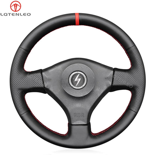 LQTENLEO Alcantara Leather Suede Hand-stitiched Car Steering Wheel Cover for Nissan 200SX S15 Silvia Skyline R34 GTR GT-R
