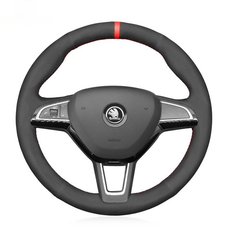 Steering Wheel Cover for Skoda Citigo Fabia Karoq Roomster Octavia Superb Yeti Kodiaq Scala 2013-2019