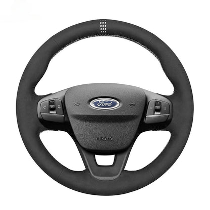 Steering Wheel Cover for Ford Focus Bronco Sport Escape E-transit Fiesta Maverick Kuga Puma Tourneo Custom Transit Custom 2017-2024