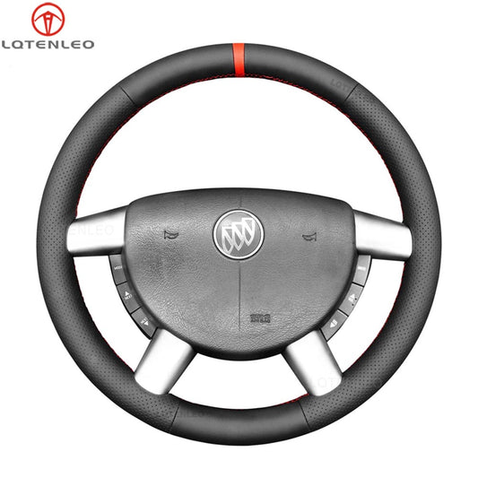 LQTENLEO Black Leather Suede Hand-stitched Car Steering Wheel Cover for Holden Commodore SV6 2004-2007/UTE SS VY 2002-2004