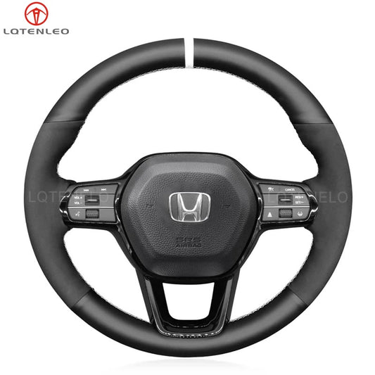 LQTENLEO Leather Suede Hand-stitched Car Steering Wheel Cover for Honda Civic 11 XI 2021-2022 - LQTENLEO Official Store