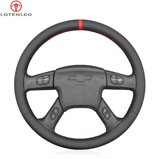 LQTENLEO Black Leather Suede Soft Hand-stitched Car Steering Wheel Cover for Chevrolet Silverado - LQTENLEO Official Store