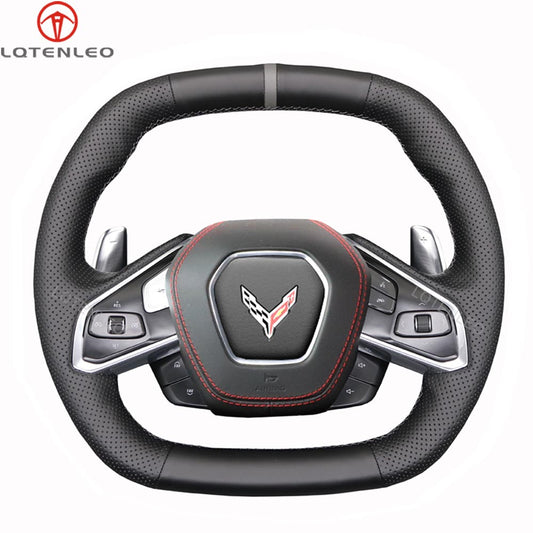LQTENLEO Leather Suede Hand-stitched Car Steering Wheel Cover for Chevrolet Corvette (C8) 2020-2023 - LQTENLEO Official Store