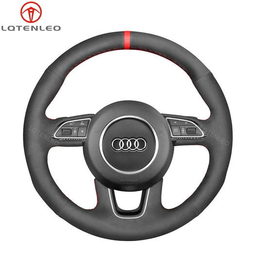 LQTENLEO Hand-stitched Car Steering Wheel Cover for Audi Q3 (8U) 2011-2018 / Q5 (8R) 2012-2017/ Q7 (4L) 2011-2015/ SQ5 (8R) 2013-2017 - LQTENLEO Official Store