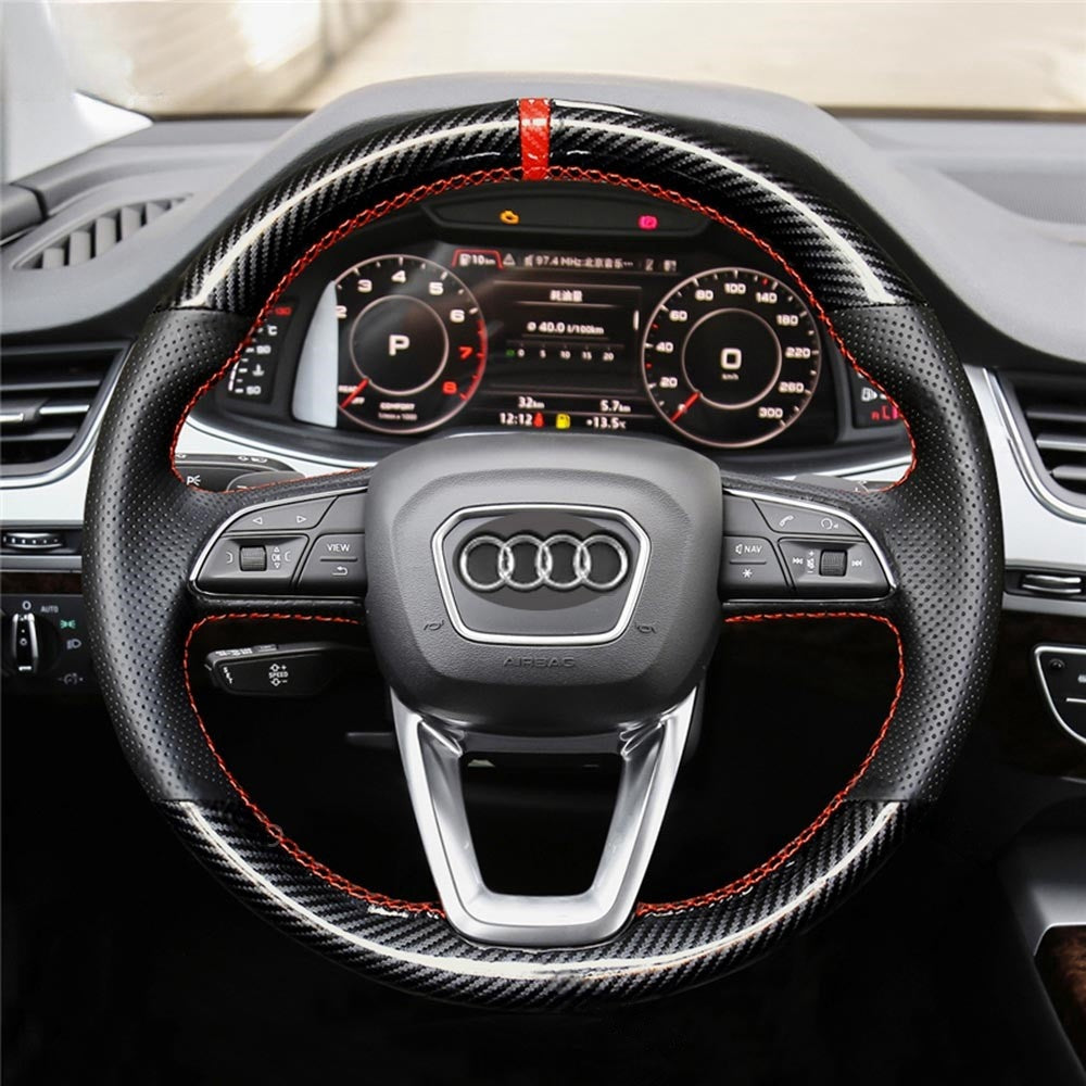 Steering Wheel Cover for Audi A3 A4 A5 Q3 Q5 Q7 Q8 RS S3 S4 S5 SQ5 SQ7 SQ8