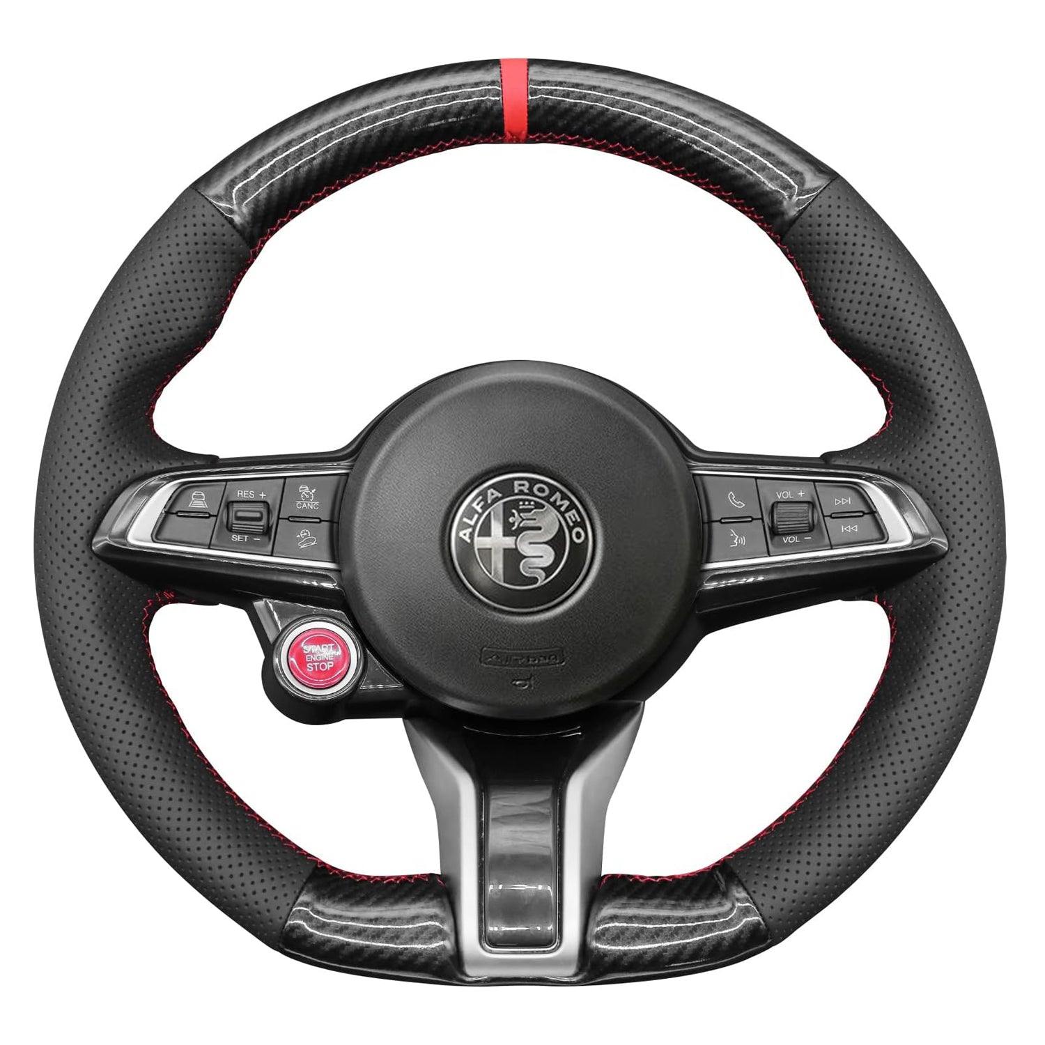Steering Wheel Cover for Alfa Romeo Giulia Stelvio Quadrifoglio 2020-2022