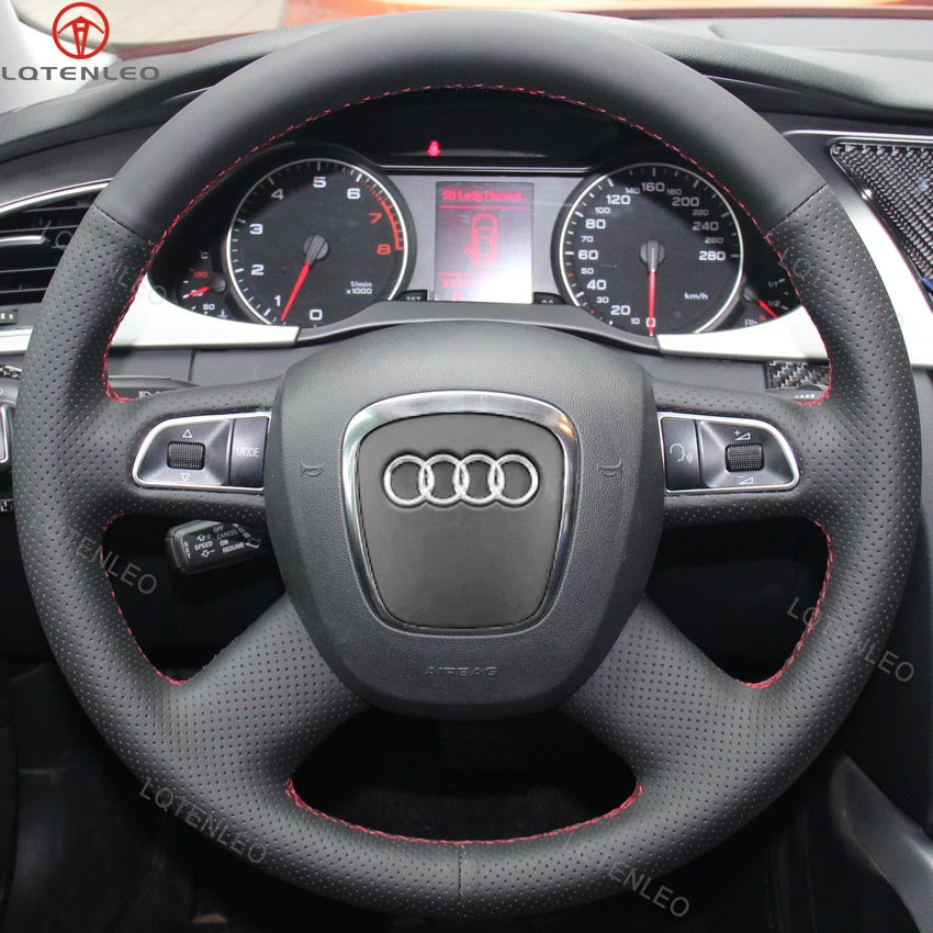 LQTENLEO Leather Suede Hand-stitched Car Steering Wheel Cover for Audi A3 / A4 (B8) / A6 (C6) / A8 A8 L / Q5 / Q7 / S8 - LQTENLEO Official Store