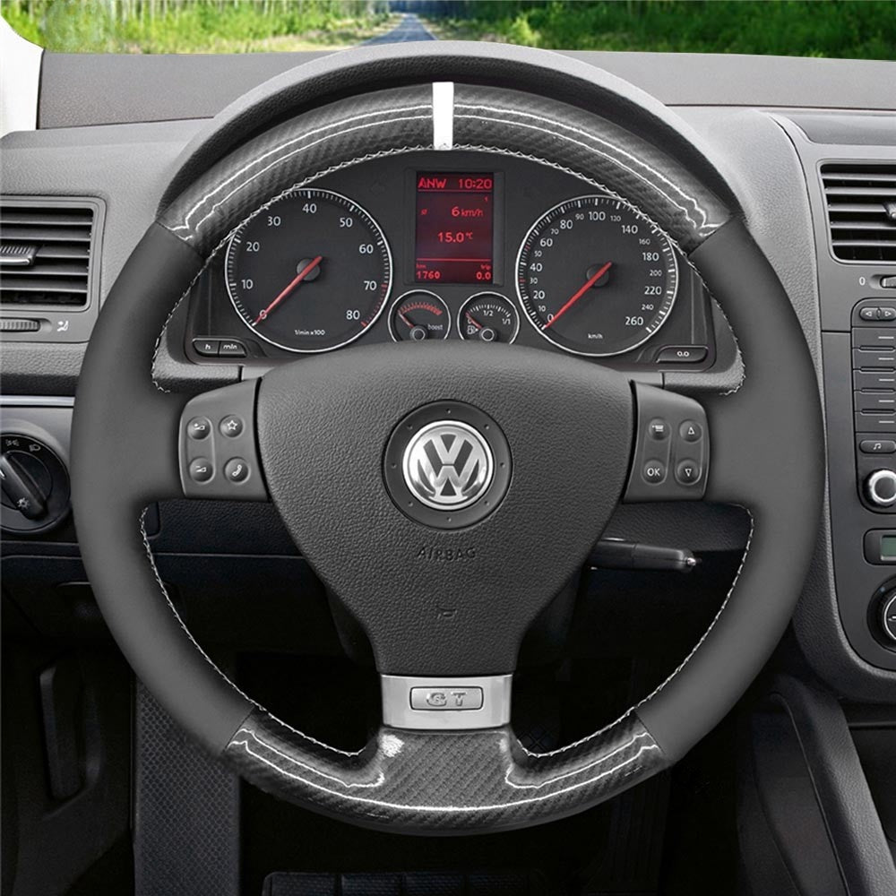 Steering Wheel Cover for Volkswagen VW Golf 5 Polo Jetta Passat Touran Caddy EOS 2003-2010