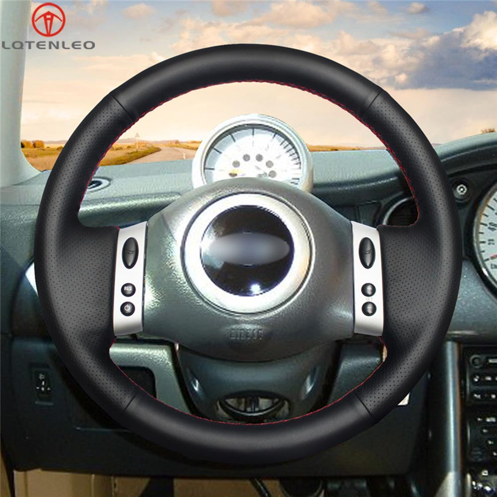 LQTENLEO Black Leather Hand-stitched for Mini (Hatchback/Mini R50/R52/R53) 2001-2006 / Convertible 2004-2008