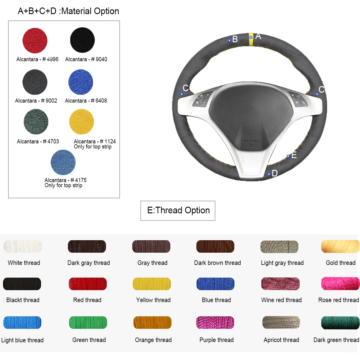 LQTENLEO Carbon Fiber Suede Athsuede Soft Car Steering Wheel Cover for Alfa Romeo Giulietta 2010-2014 / MiTo 2008-2015 - LQTENLEO Official Store