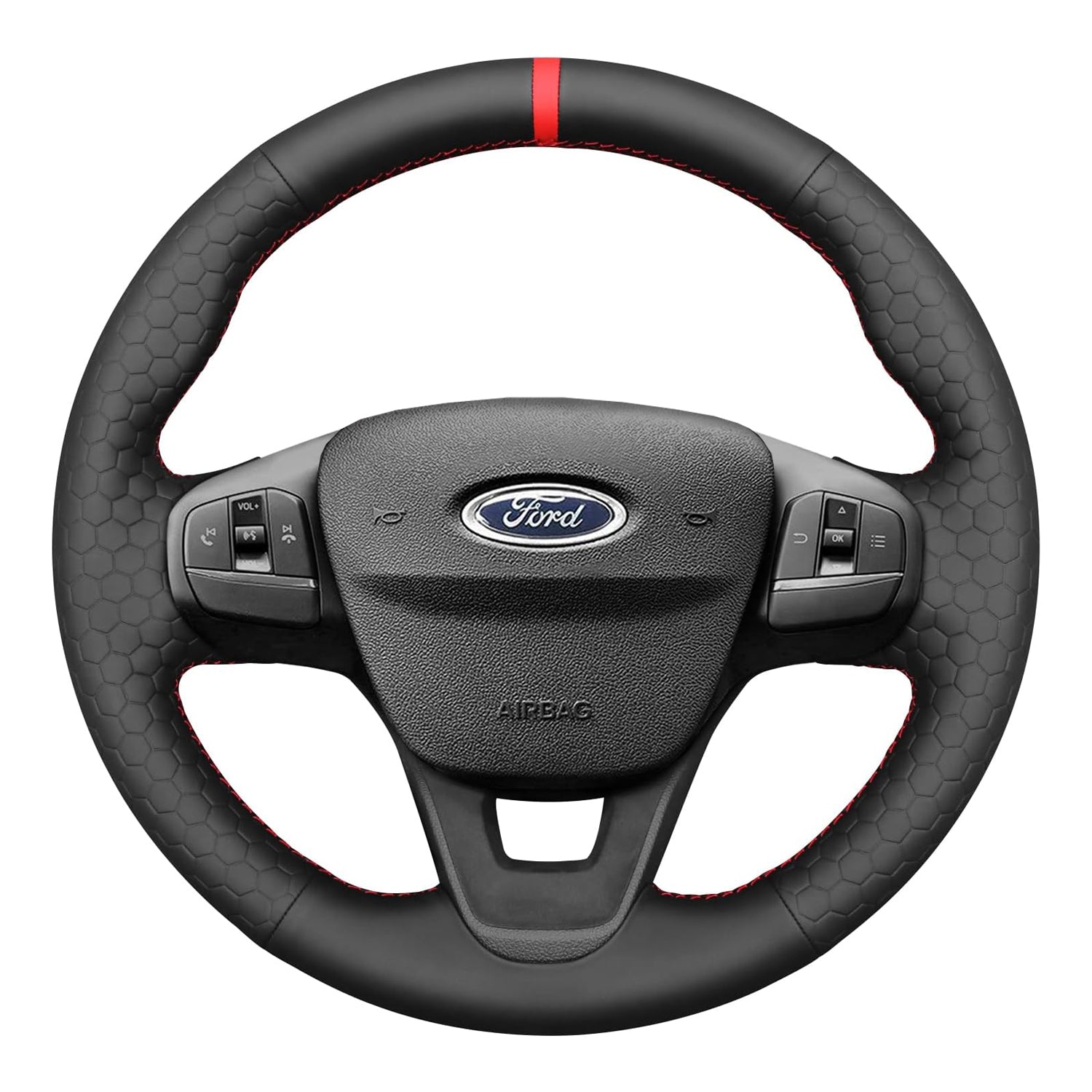 Lenkradbezug für Ford Focus Bronco Sport Escape E-Transit Fiesta Maverick Kuga Puma Tourneo Custom Transit Custom 2017-2024