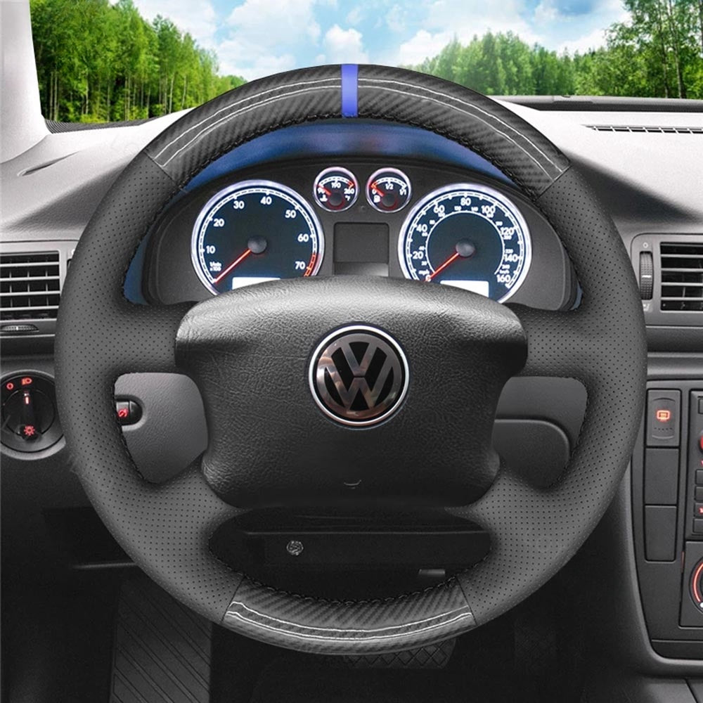 Lenkradbezug für Volkswagen Golf 4 IV Passat B5 Variante Sharan Bora T4 T5 Jetta EuroVan 1997-2010