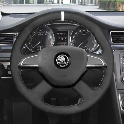 Steering Wheel Cover for Skoda Citigo Fabia Superb Rapid Roomster Octavia 2012-2015