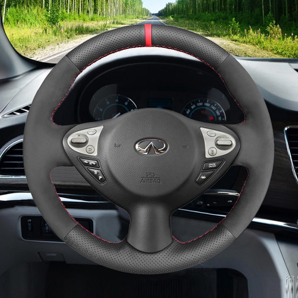 Steering Wheel Cover for Infiniti FX FX30d FX35 FX37 FX50 QX70 / Nissan Juke F15 Note Maxima 370Z Sentra