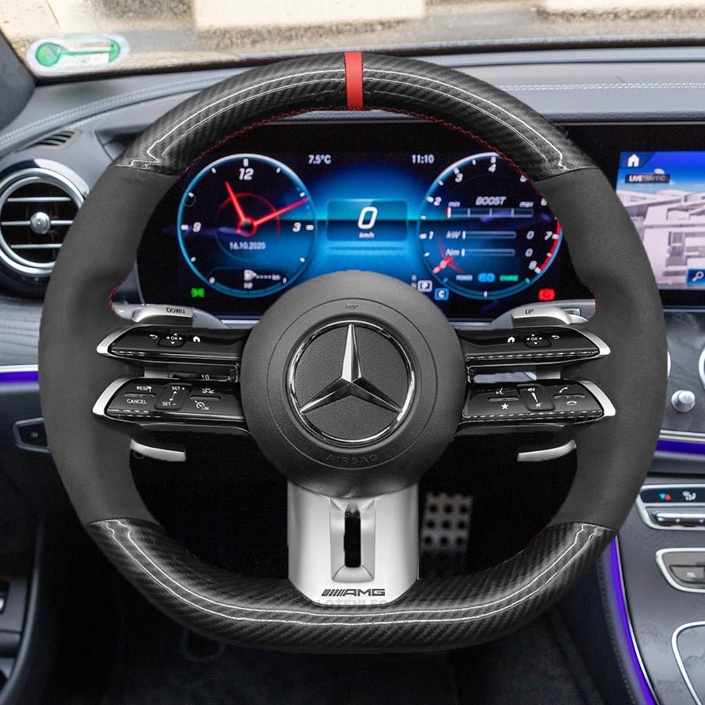 Steering Wheel Cover for Mercedes-Benz AMG GT C190 R190 E53 E63S W213 EQE V295 SL55 SL63 R232 2021-2023