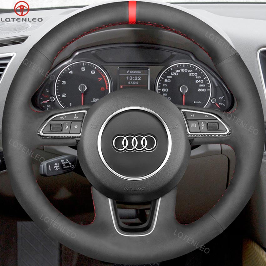 LQTENLEO Hand-stitched Car Steering Wheel Cover for Audi Q3 (8U) 2011-2018 / Q5 (8R) 2012-2017/ Q7 (4L) 2011-2015/ SQ5 (8R) 2013-2017 - LQTENLEO Official Store