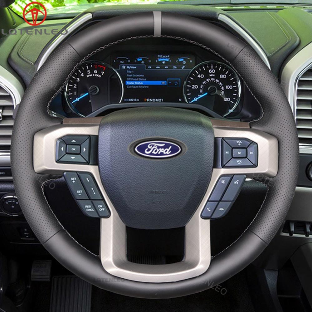 LQTENLEO Hand-stitched Car Steering Wheel Cover for Ford F-150 F150/ F-250 F250/ F-350 F350/ F-450 F450/ Expedition - LQTENLEO Official Store