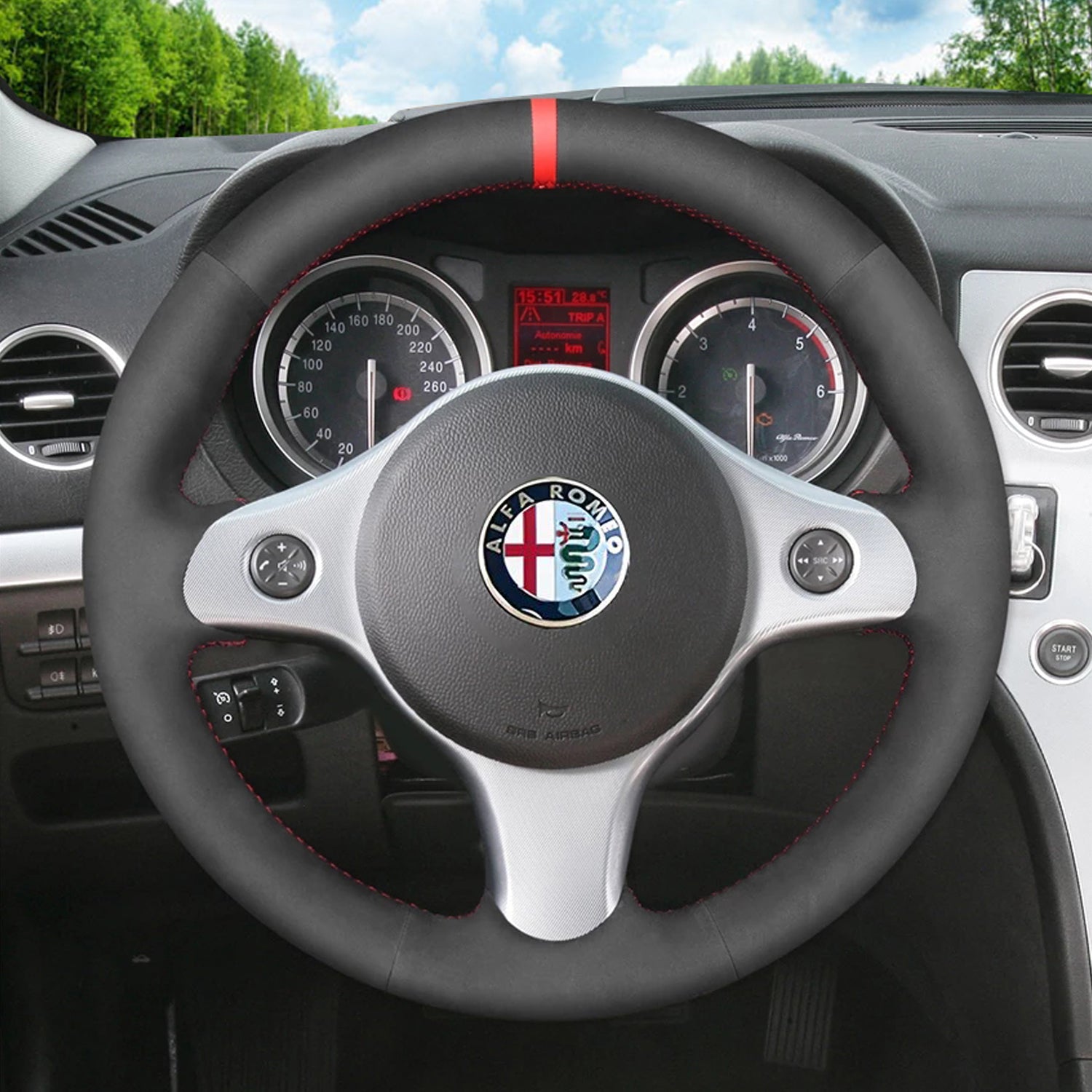 Steering Wheel Cover for Alfa Romeo 159 Brera Spider 2006-2012