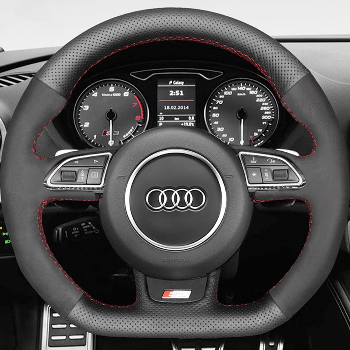 Steering Wheel Cover for Audi A5 A7 S3 S4 S5 S6 S7 SQ5 RS 5 RS 7 2012-2018