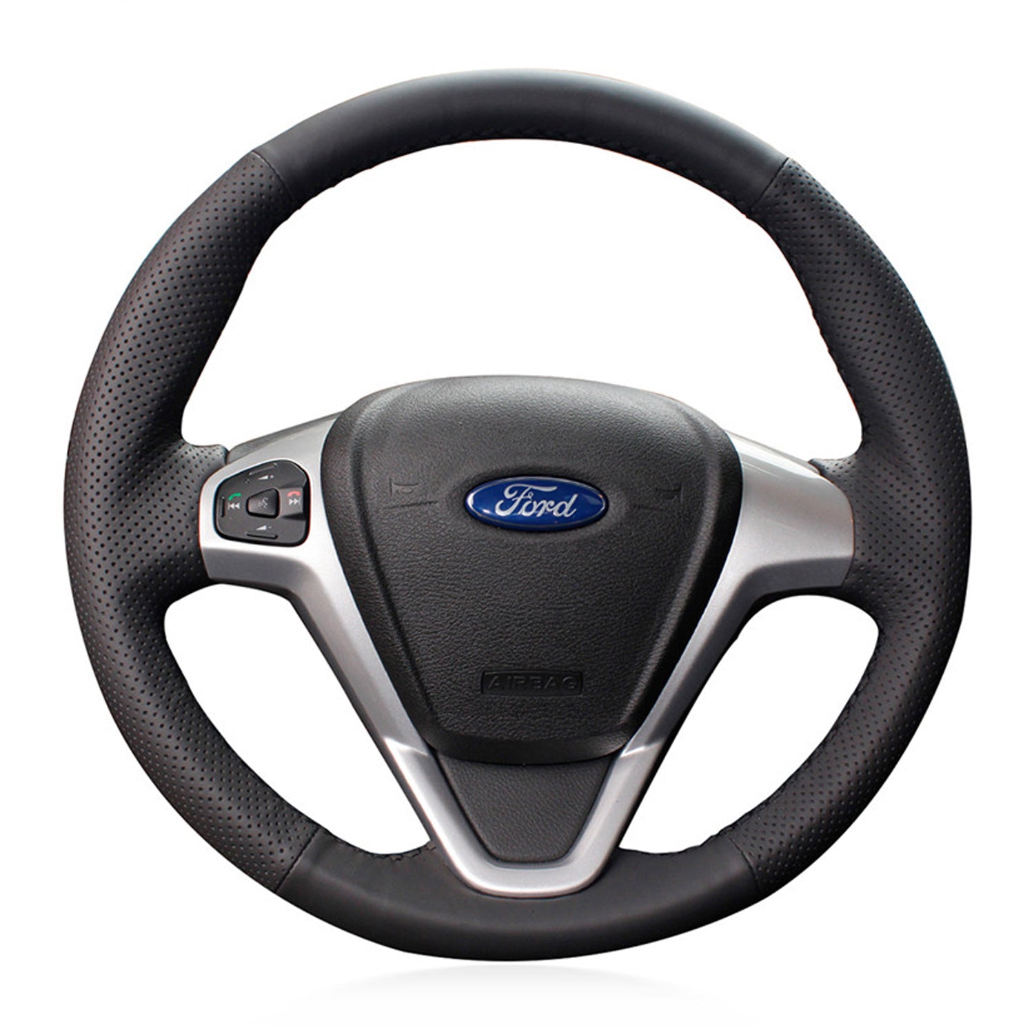 Steering Wheel Cover for Ford MK7 Fiesta VI VII Ecosport B-MAX Ka Tourneo Transit Courier 2008-2024