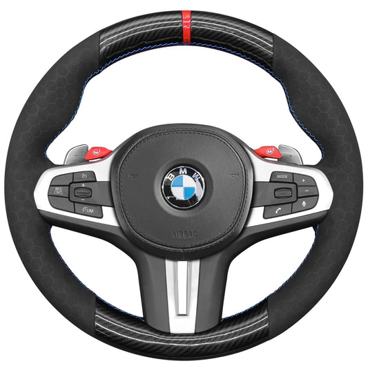Steering Wheel Cover for BMW M2 G87 M3 G80 G81 M4 G82 G83 M5 F90 M8 F91 F92 F93 X3M F97 X4M F98 X5M F95 X6M F96 XM G09 2017-2024