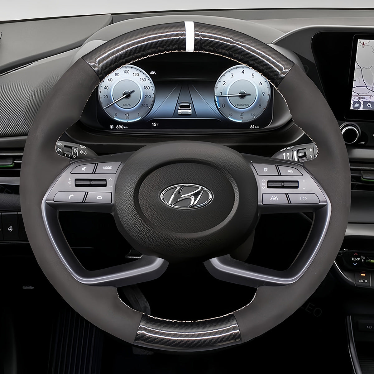 Steering Wheel Cover for Hyundai i20 III Bayon 2020-2024