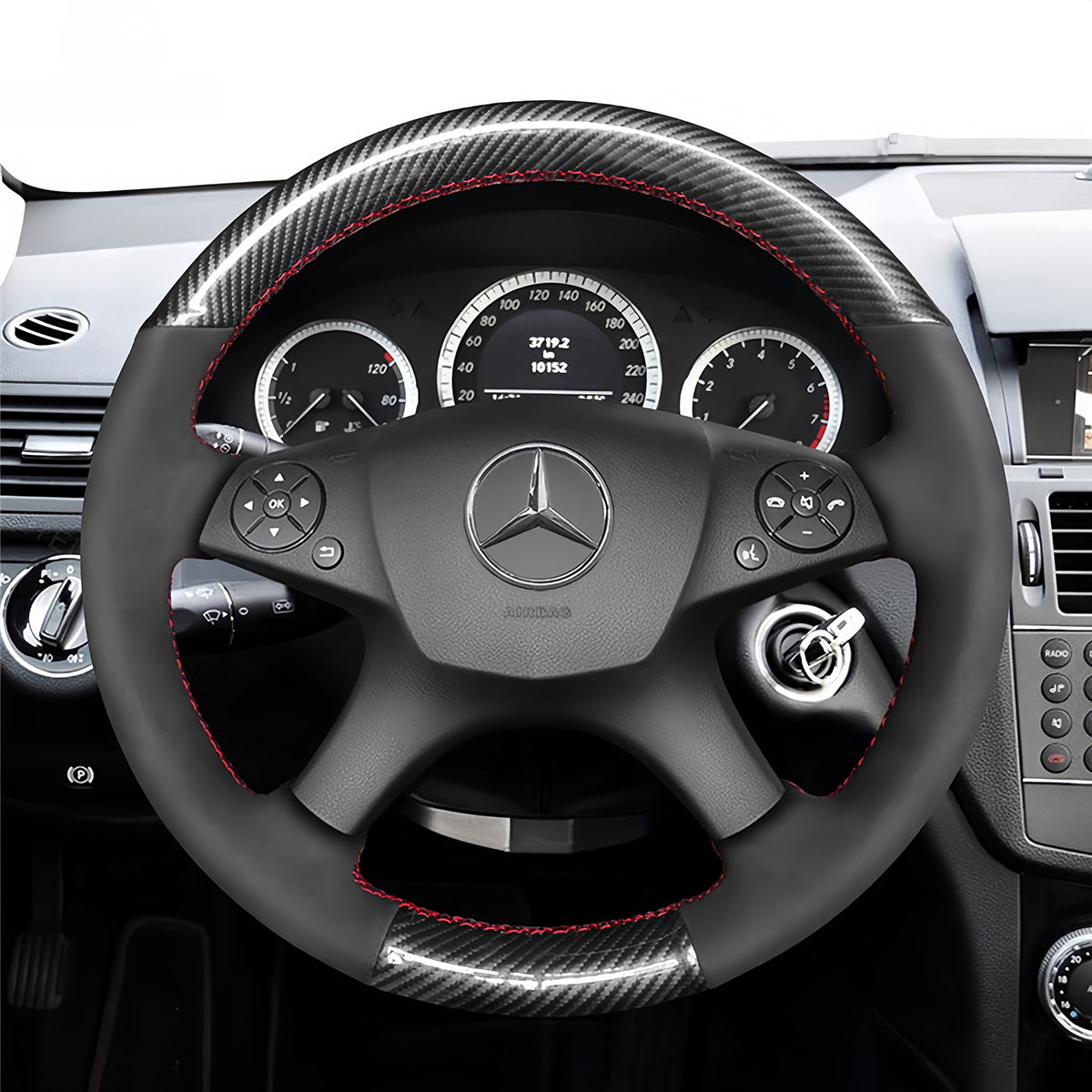 Steering Wheel Cover for Mercedes-Benz C-Class W204 2007-2011 C280 C230 C180 C260 C200 C300
