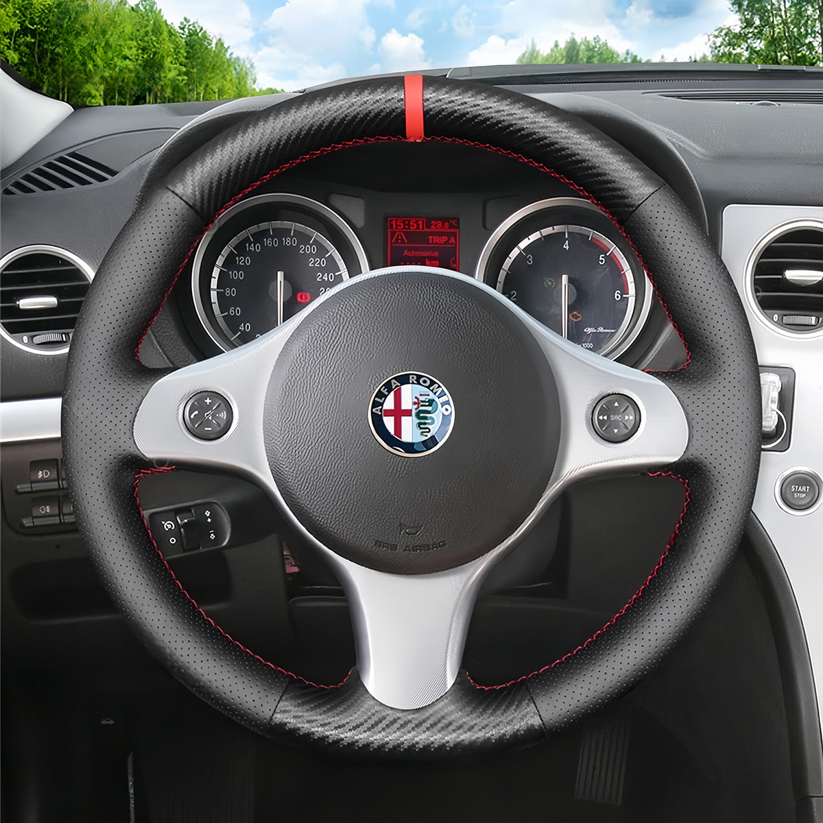 Steering Wheel Cover for Alfa Romeo 159 Brera Spider 2006-2012