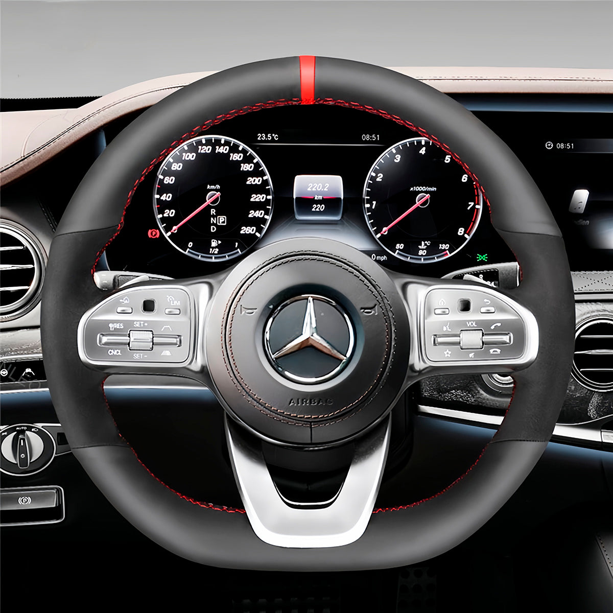 Steering Wheel Cover for Mercedes-Benz W177 W205 C118 C257 W213 X243 W463 H247 X247 W167 W222