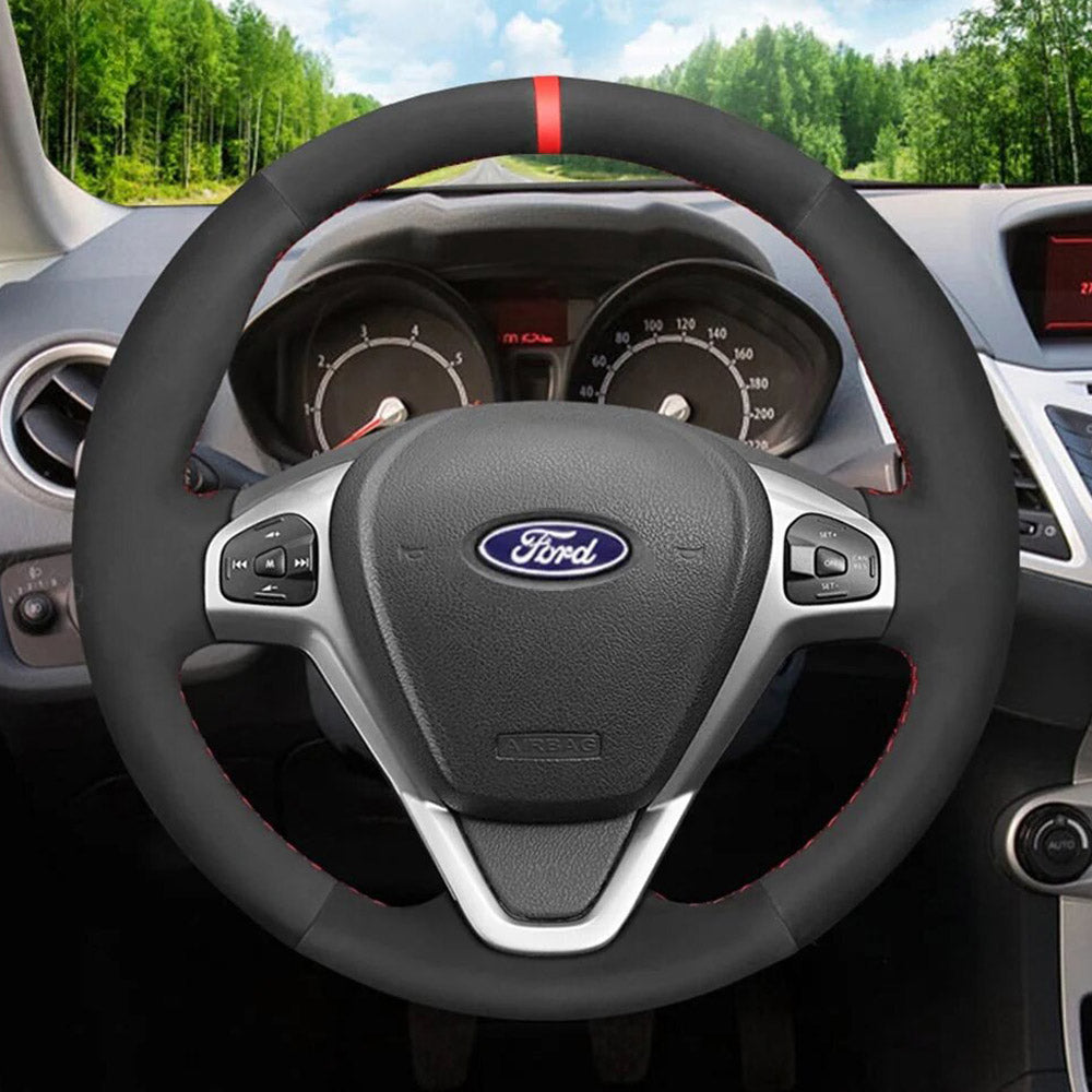 Steering Wheel Cover for Ford MK7 Fiesta VI VII Ecosport B-MAX Ka Tourneo Transit Courier 2008-2024
