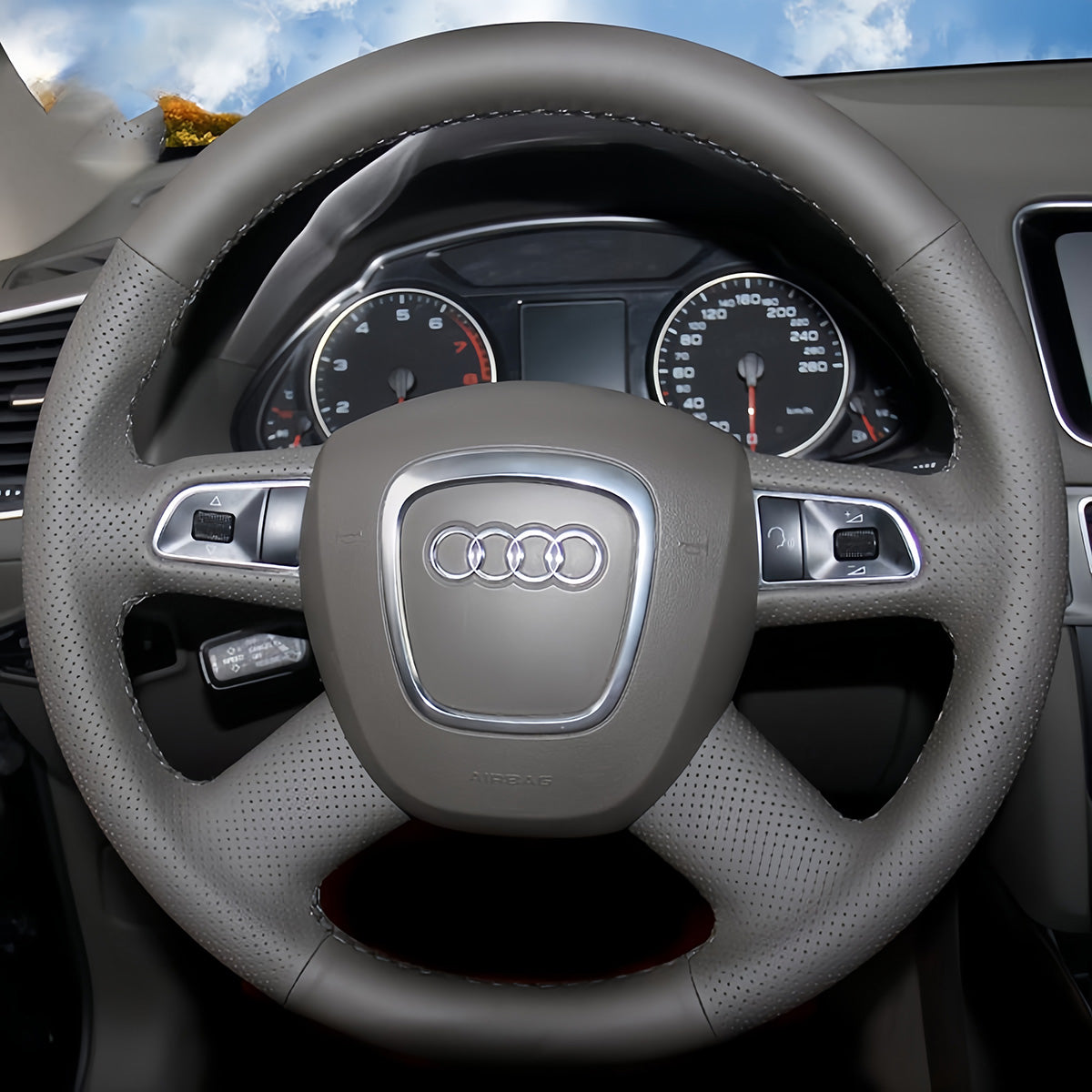 Steering Wheel Cover for Audi A3 A4 A6 A8 L Q5 Q7 S8 2005-2013