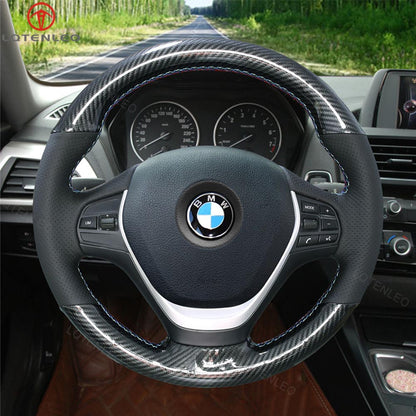 LQTENLEO Alcantara Leather Suede Hand-stitched Car Steering Wheel Cover for BMW 3 Series F30 F34 F22 F23 F32 F33 F36