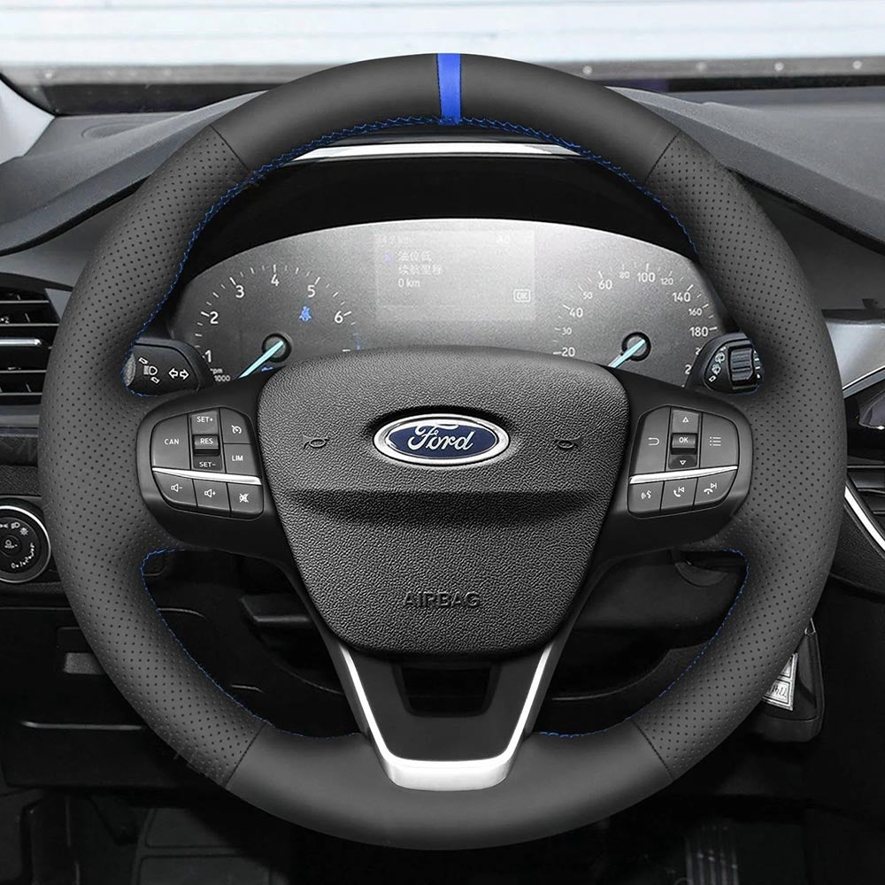 Steering Wheel Cover for Ford Focus Bronco Sport Escape E-transit Fiesta Maverick Kuga Puma Tourneo Custom Transit Custom 2017-2024