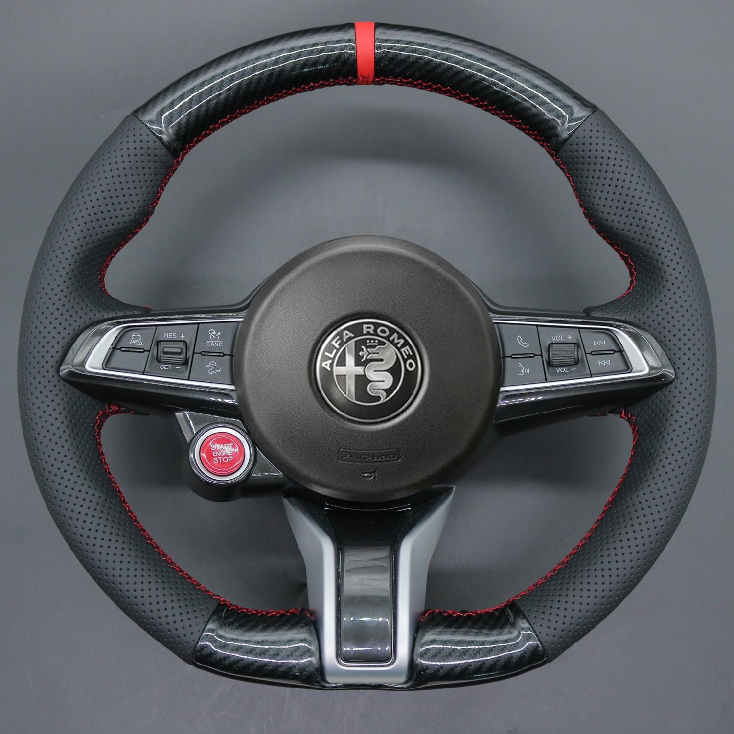 Steering Wheel Cover for Alfa Romeo Giulia Stelvio Quadrifoglio 2020-2022