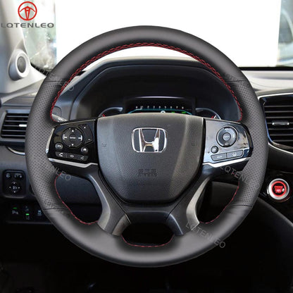 LQTENLEO кожаный замшевый чехол из углеродного волокна, сшитый вручную, чехол на руль автомобиля для Honda Pilot Passport Odyssey 