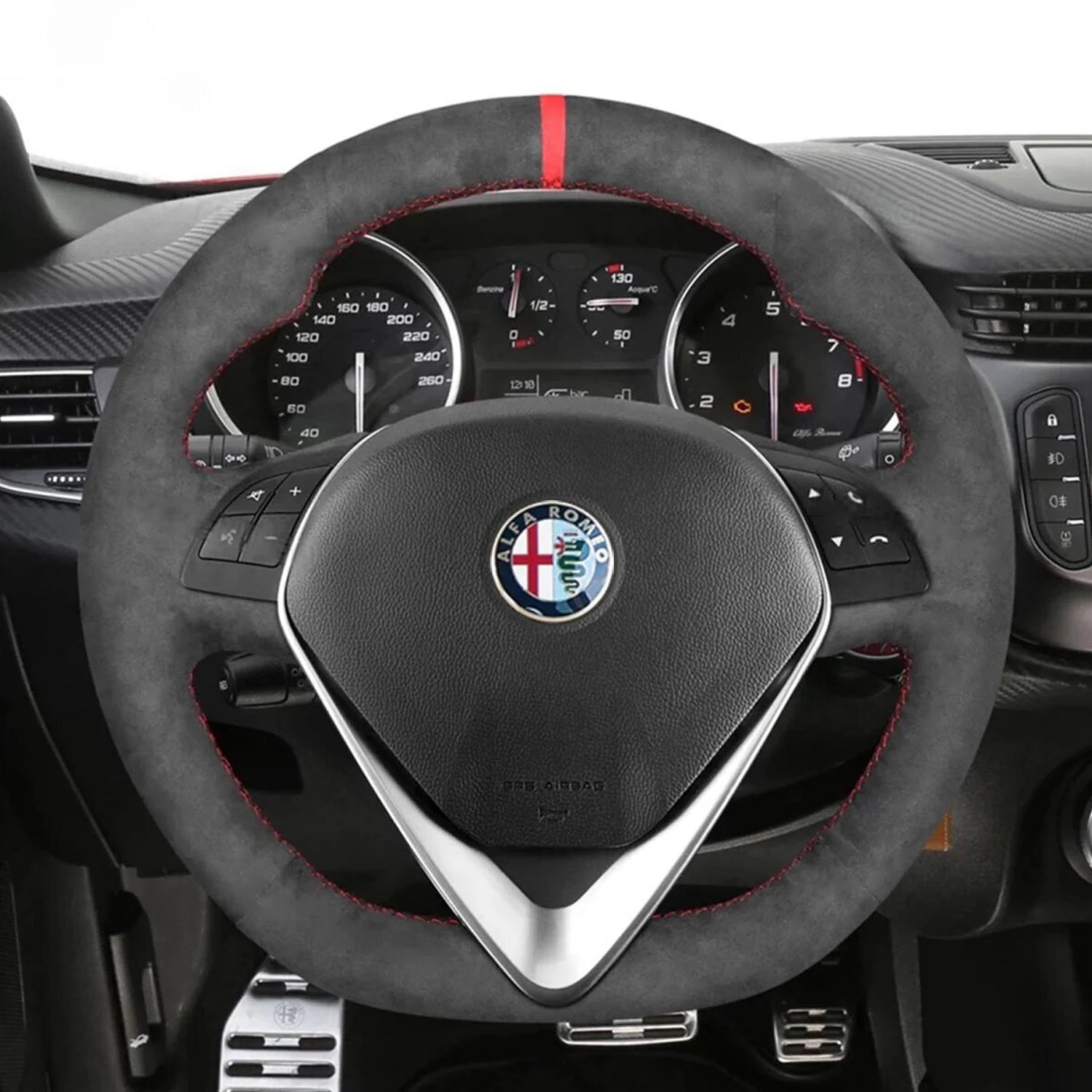Steering Wheel Cover for Alfa Romeo Giulietta 2014-2021 (D Shape)