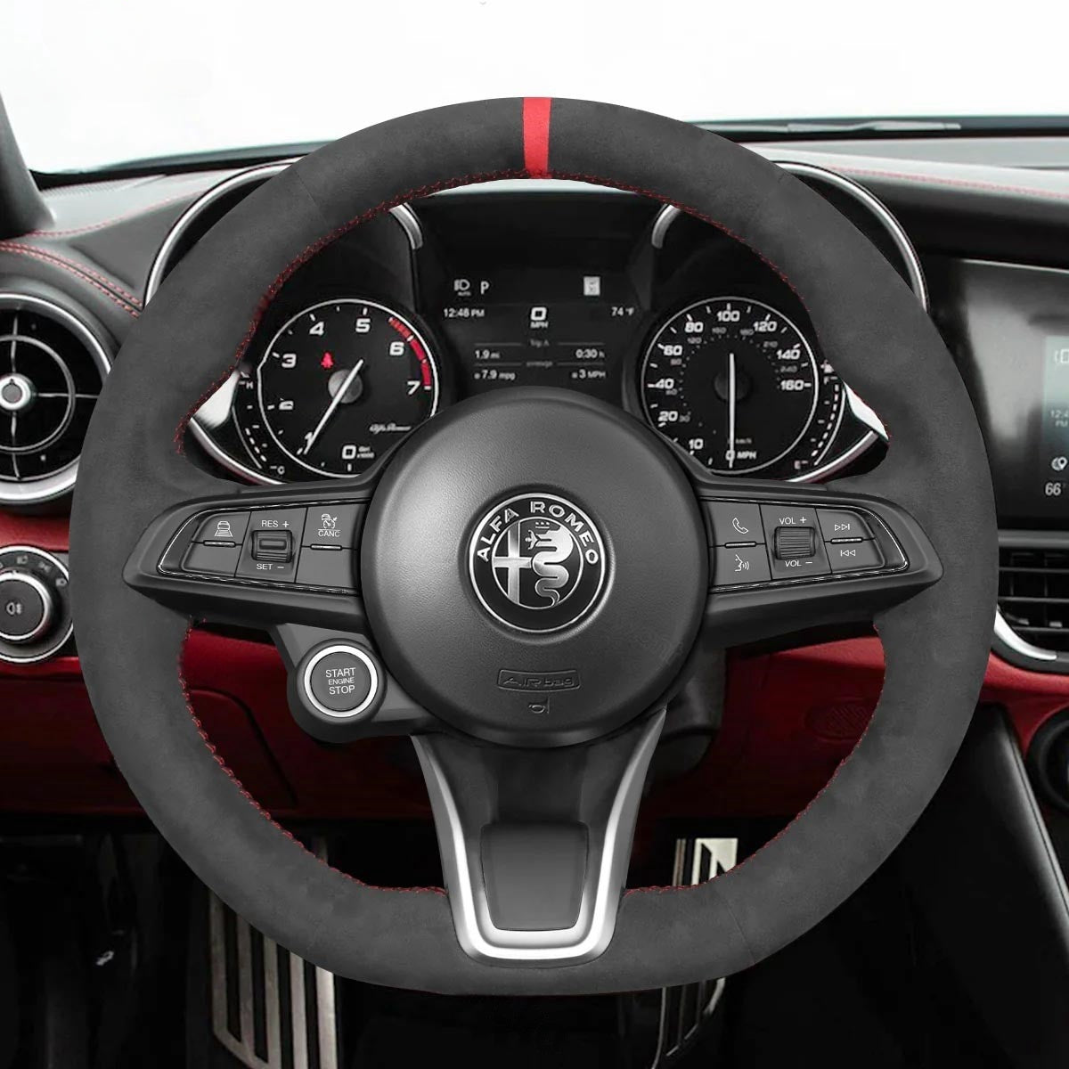 Steering Wheel Cover for Alfa Romeo Giulia Stelvio Tonale 2020-2022