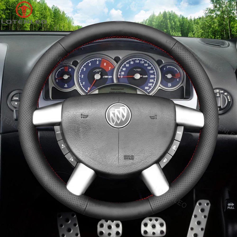 LQTENLEO Black Leather Suede Hand-stitched Car Steering Wheel Cover for Holden Commodore SV6 2004-2007/UTE SS VY 2002-2004