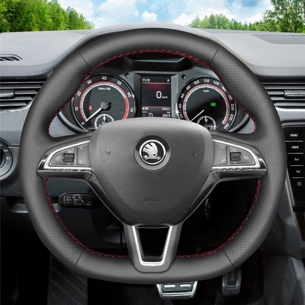 Steering Wheel Cover for Skoda Octavia Fabia Kodiaq Citigo Superb Scala 2015-2019